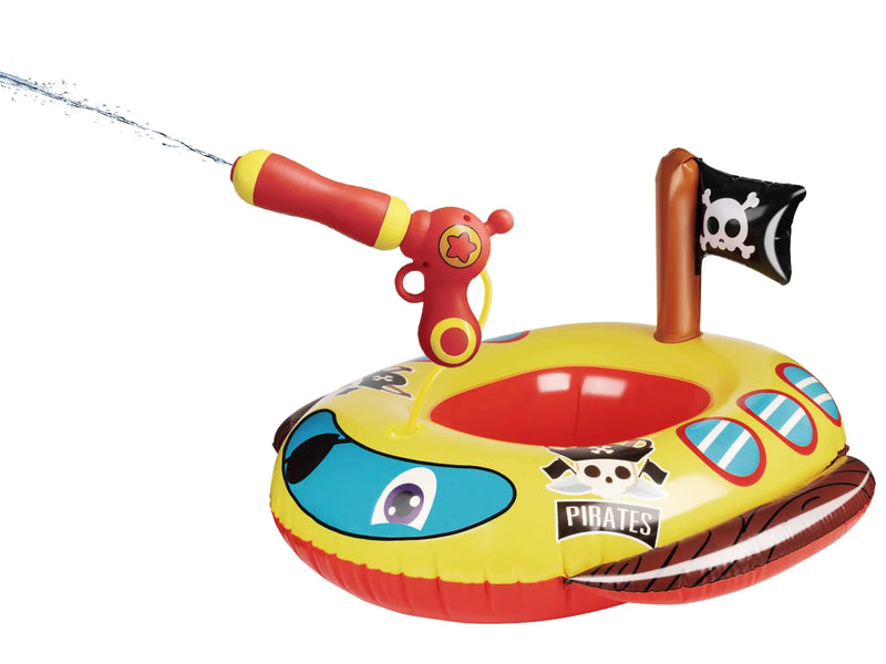 Pool Floats Kids with Water Gun Pirate Ship Float for Toddler Blow Up Swimming Pool Toys Summer Fun Pool Inflatables Floaties for Boys Girls and Child Outdoor Water Toys for Kids Ages 3-5 4-8