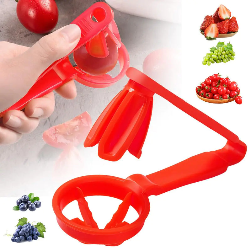 Cherry Tomato Strawberry Slicer 2024 New Grape Cutter Grape Slicer for Toddlers Grape Cutter Quarter Fruit Slicer tool for Vegetable Fruit Salad Cake Decoration (Red)