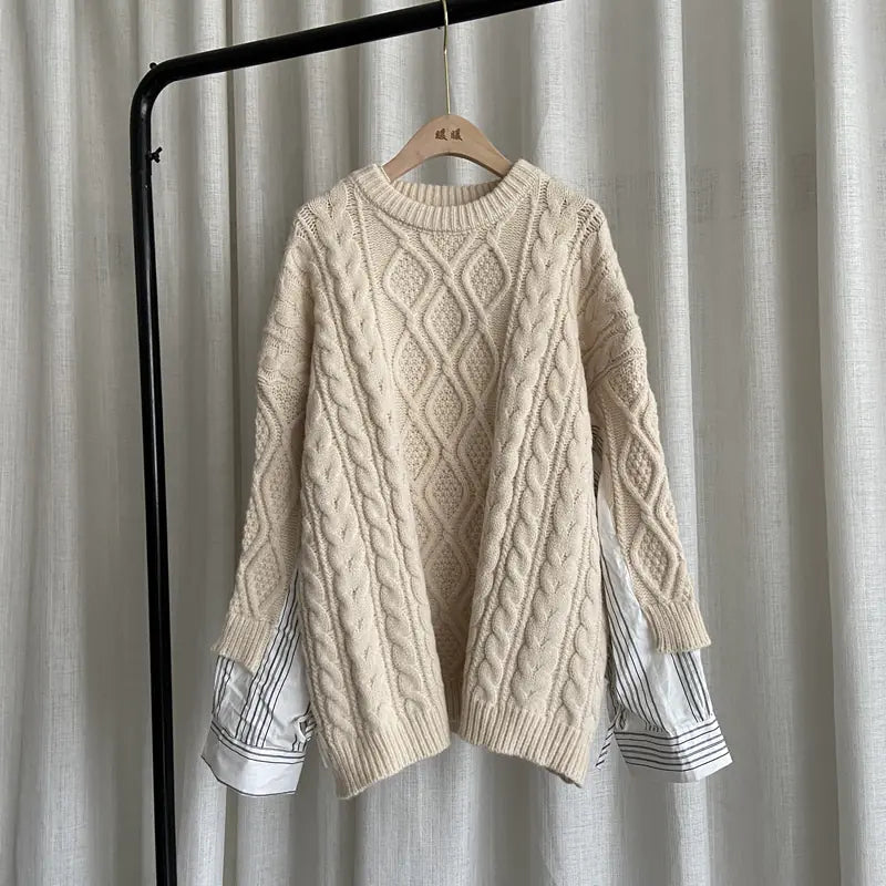 Large Size Slimming Knit Sweater for Women